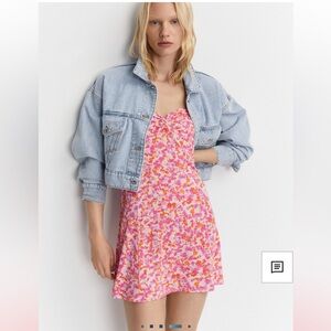 Mango Pink Floral Mini Dress